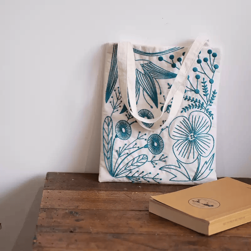 Embroidery Travel Tote Bag Kit | Easy Handmade Shoulder Bag | Perfect Gifts For Her - Embroidery Tote Bag Kit - image 1