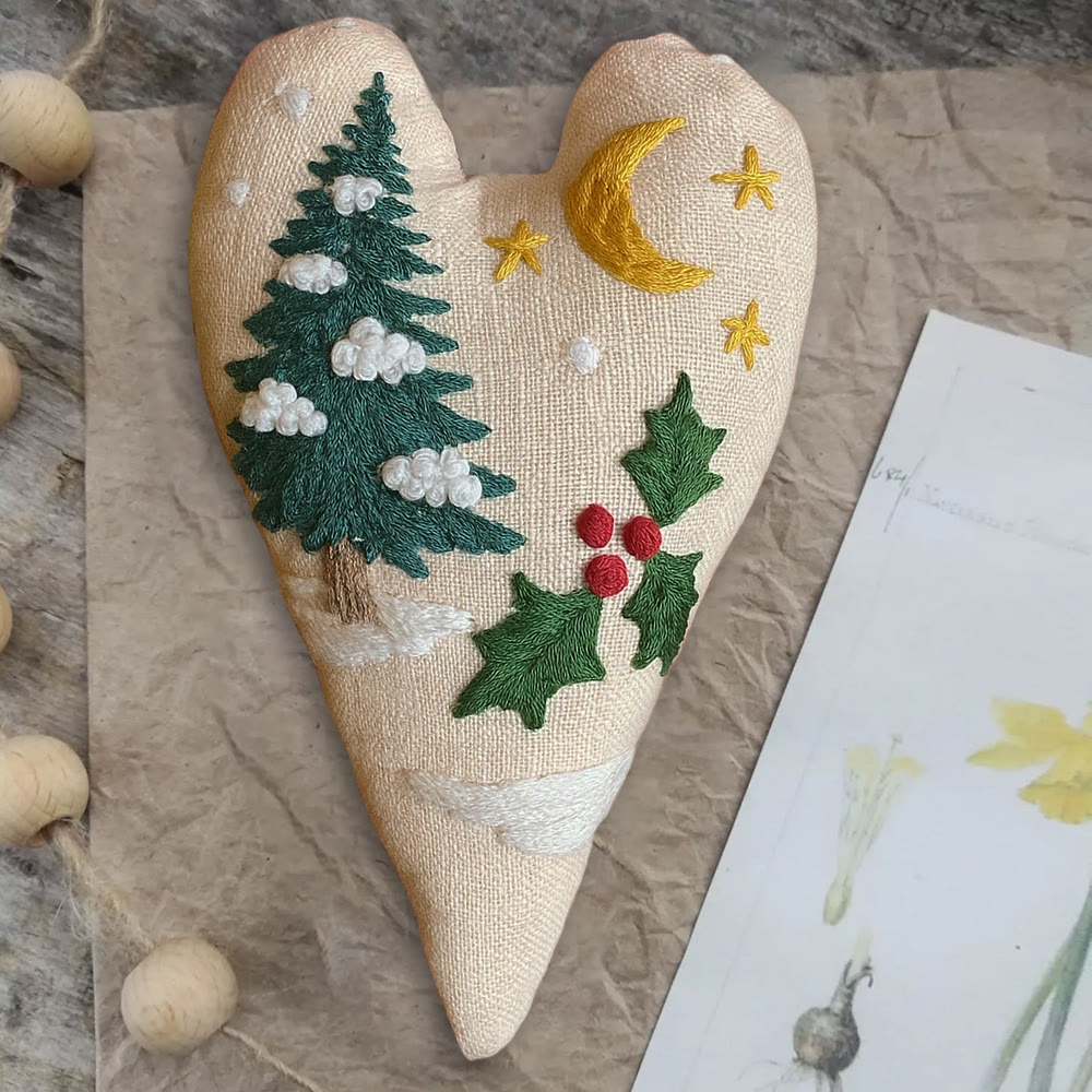 Rubbyoo Heart Embroidery Kit - Christmas Sign | Perfect For Home Decor | Handmade Needle Artwork - image 6