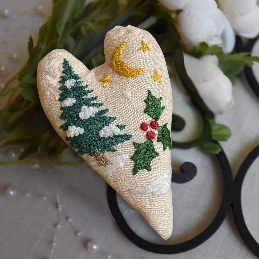 Rubbyoo Heart Embroidery Kit - Christmas Sign | Perfect For Home Decor | Handmade Needle Artwork - image 3