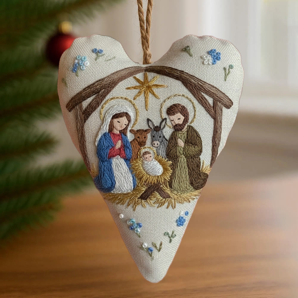 Rubbyoo Heart Embroidery Kit - Nativity Scene | Christmas Decoration | Meaningful Gift For Religious Enthusiasts - image 2