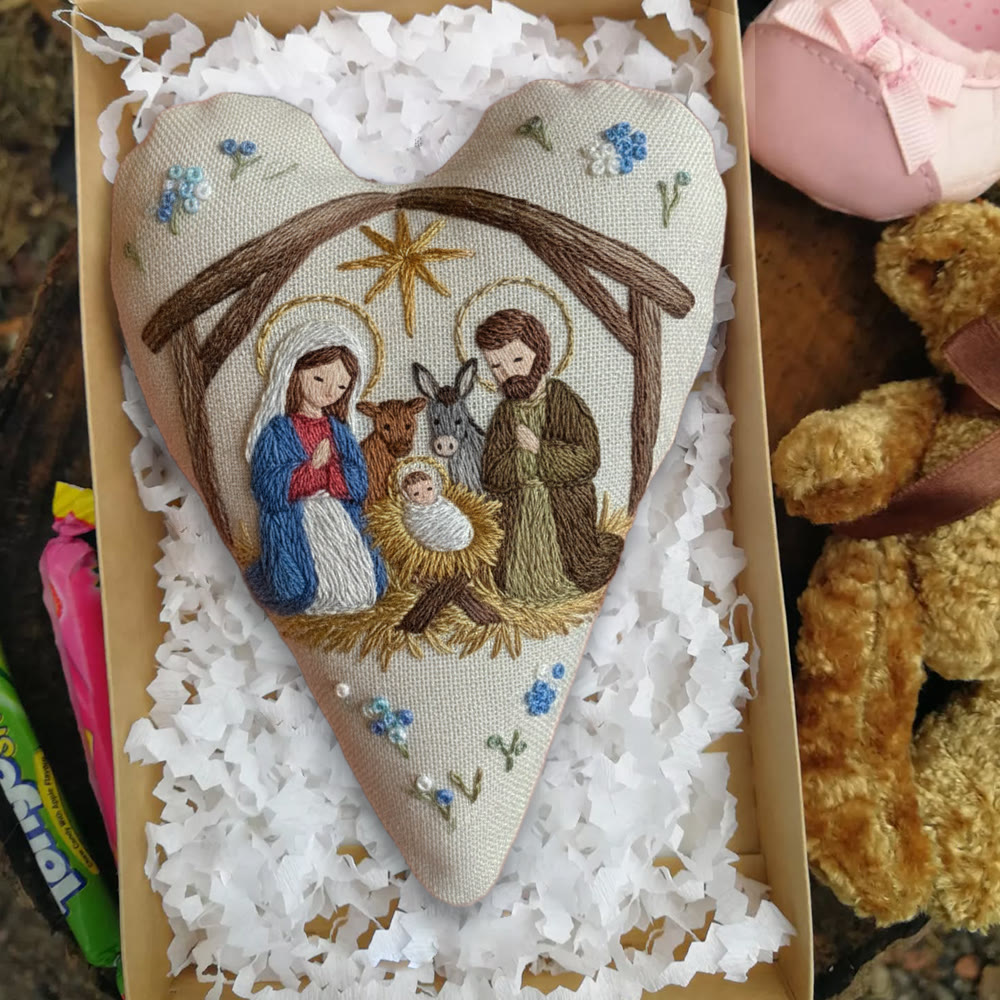 Rubbyoo Heart Embroidery Kit - Nativity Scene | Christmas Decoration | Meaningful Gift For Religious Enthusiasts - image 6
