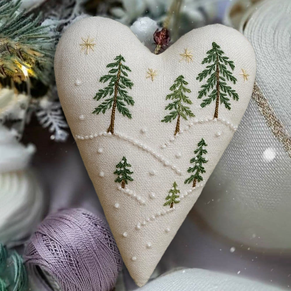 Rubbyoo Heart Embroidery Kit - Snowy Pine Forest | Winter Home Decor | Charming Gift For Nature Lovers - image 3