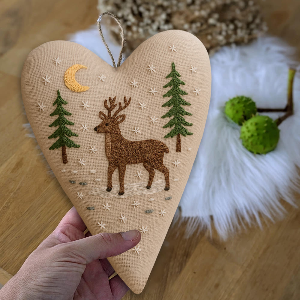 Rubbyoo Heart Embroidery Kit - Moonlit Deer | Winter Home Decor | Gift For Outdoor Enthusiasts - image 8