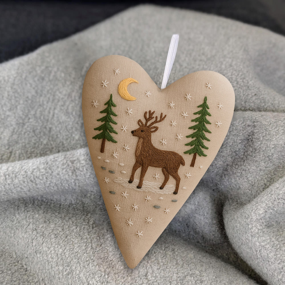 Rubbyoo Heart Embroidery Kit - Moonlit Deer | Winter Home Decor | Gift For Outdoor Enthusiasts - image 7