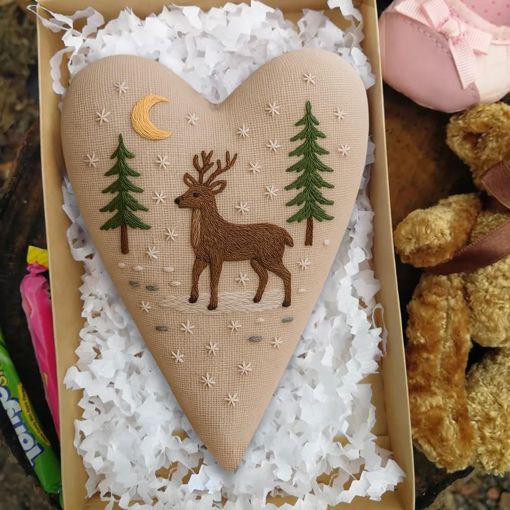 Rubbyoo Heart Embroidery Kit - Moonlit Deer | Winter Home Decor | Gift For Outdoor Enthusiasts - image 4