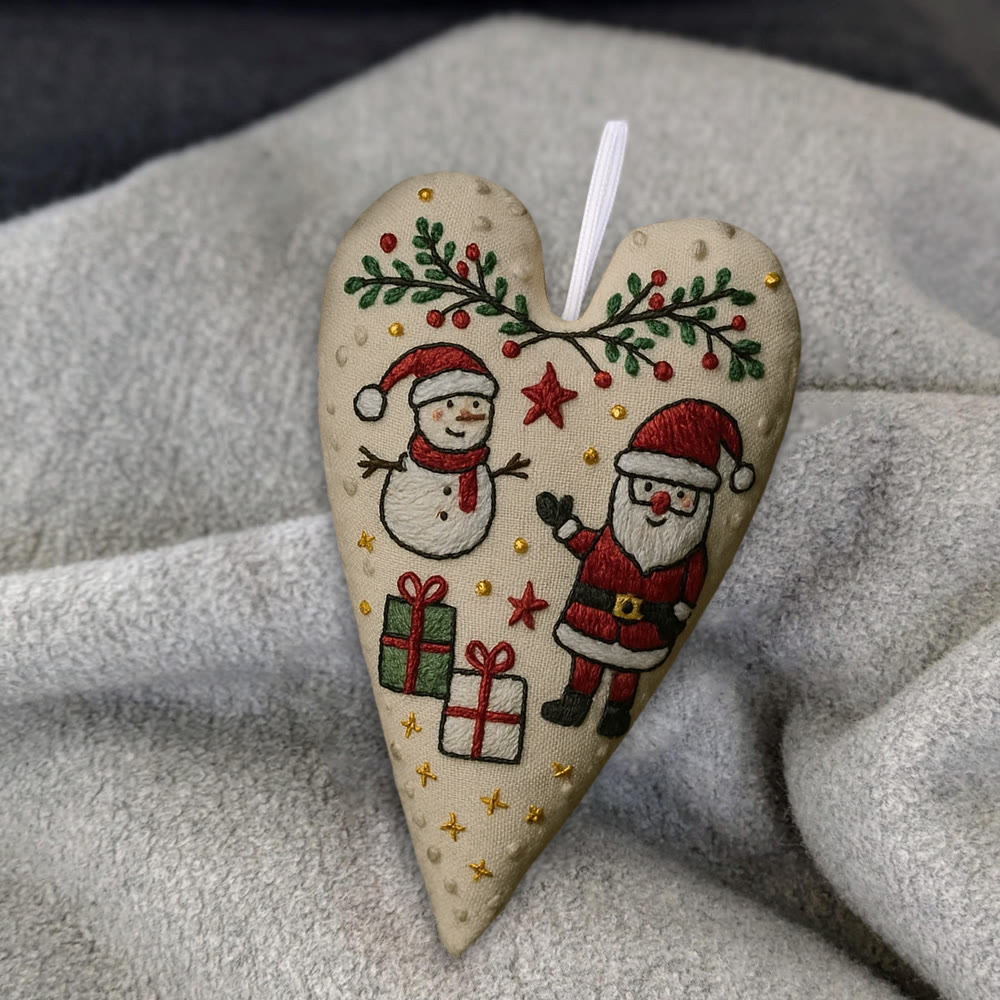 Rubbyoo Heart Embroidery Kit - Santa Snowman Christmas Scene | Festive Diy Decor | Creative Project Of Craft - image 4