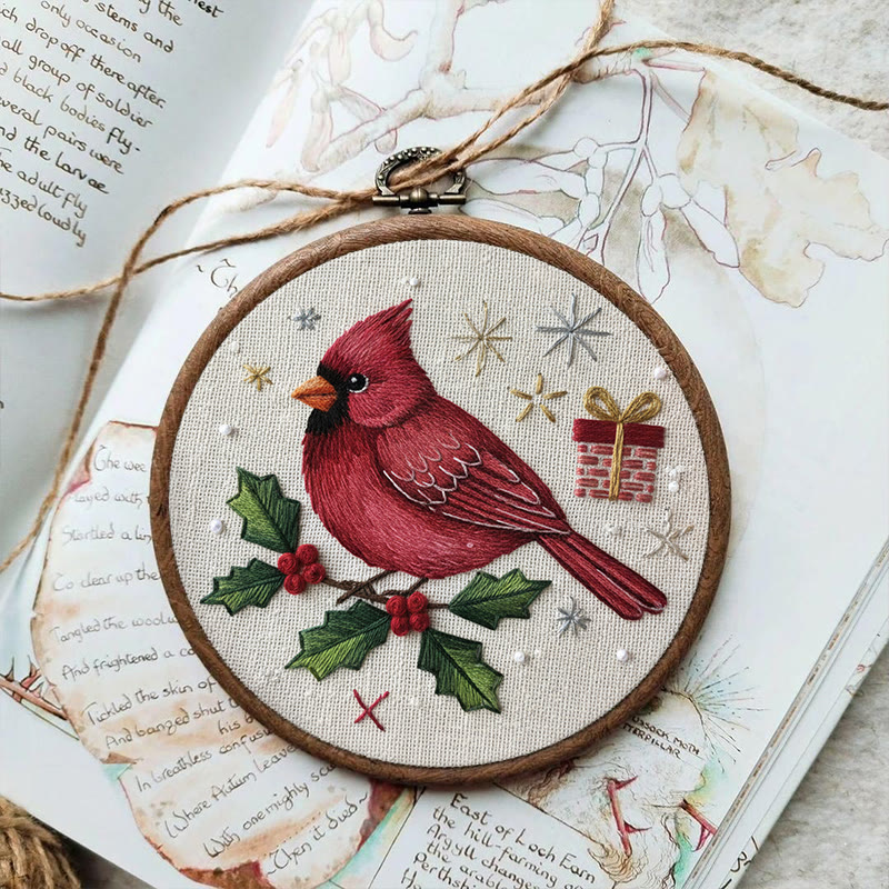 Rubbyoo Embroidery Kit - Holiday Cardinal | Perfect For Christmas Decor | Handmade Gift For Friends - image 3