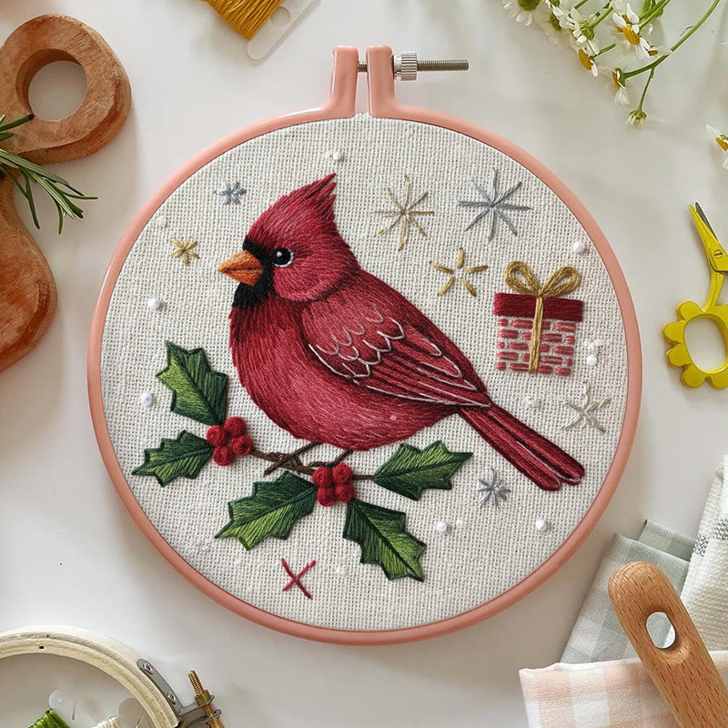 Rubbyoo Embroidery Kit - Holiday Cardinal | Perfect For Christmas Decor | Handmade Gift For Friends - image 2
