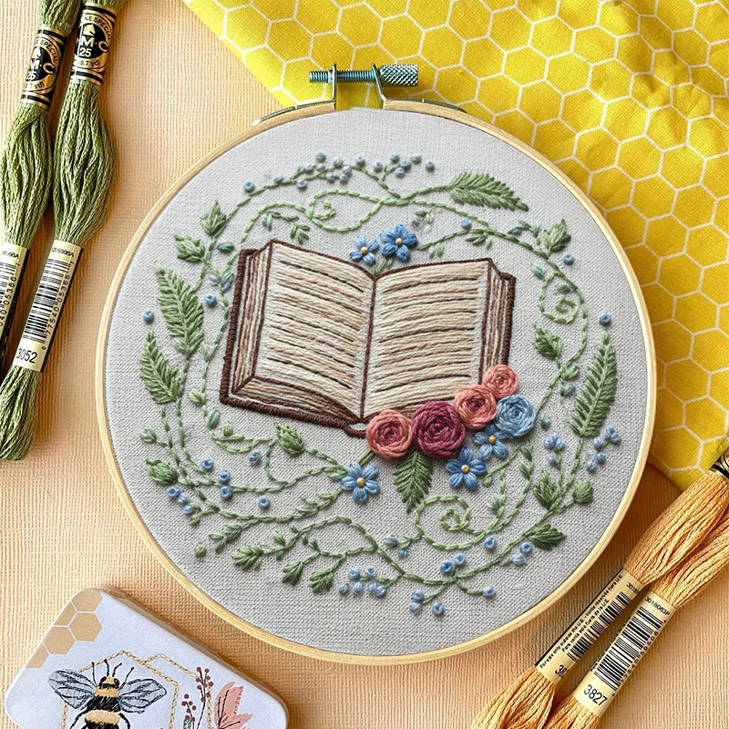 Rubbyoo Embroidery Kit - Blooming Book | Diy Hoop Art | Creative Home Ornament - image 3