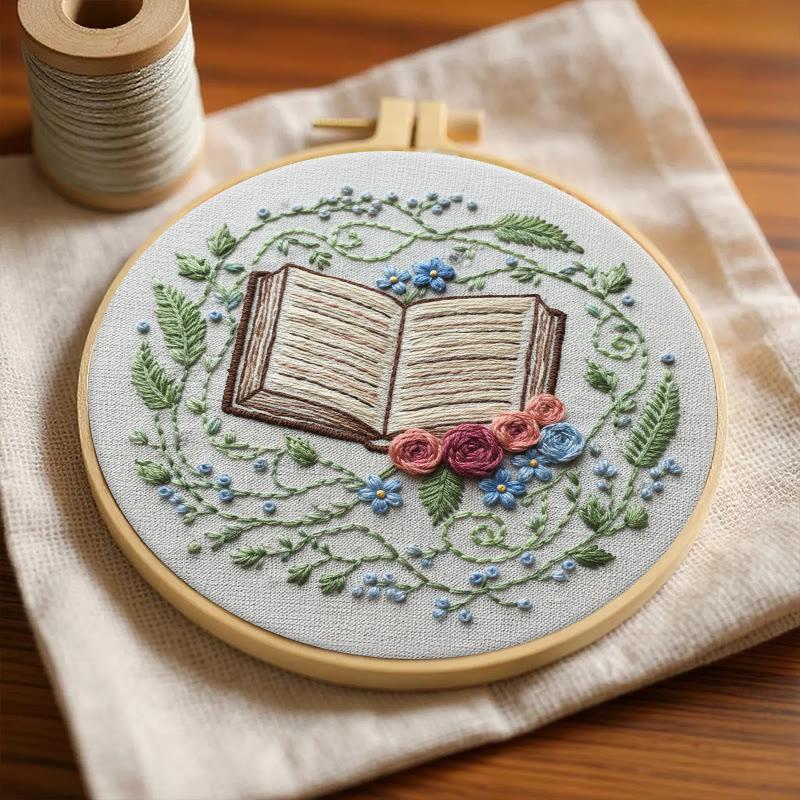 Rubbyoo Embroidery Kit - Blooming Book | Diy Hoop Art | Creative Home Ornament - image 2