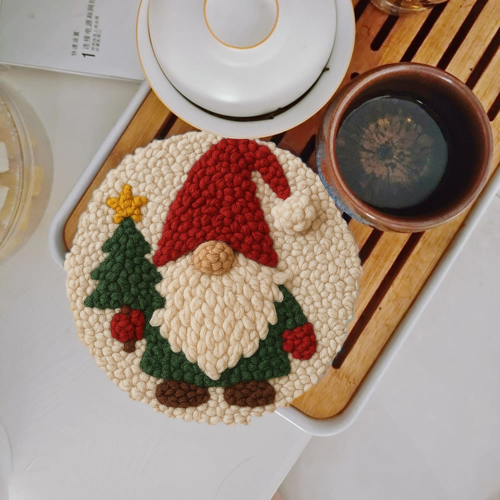 Christmas Gnome Punch Needle Kit - Diy Christmas Decoration | Cozy Handmade Wall | Art For Holiday - image 2