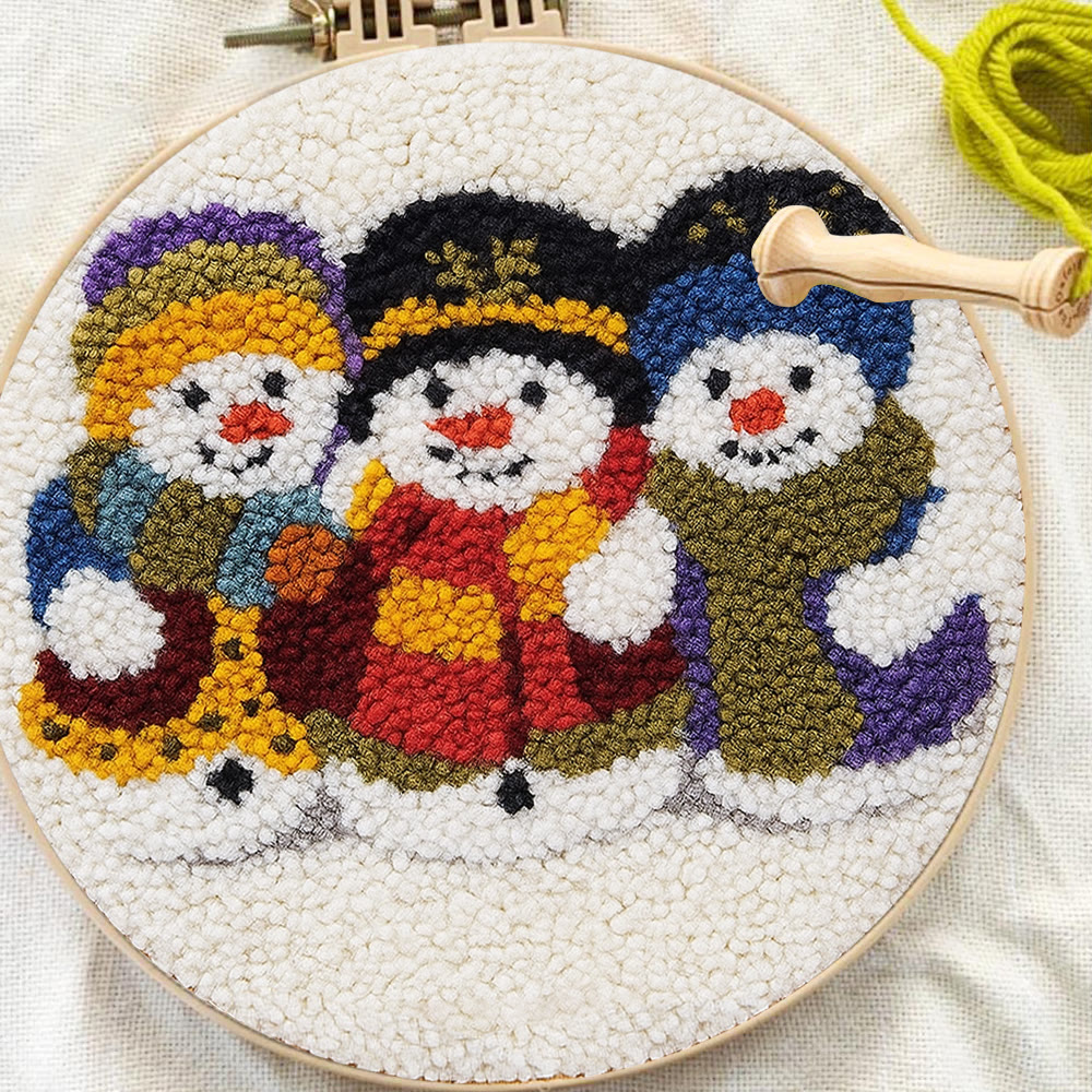 Snowman Trio Punch Needle Kit - Diy Christmas Craft | Charming Handmade Holiday Wall Decor - image 8