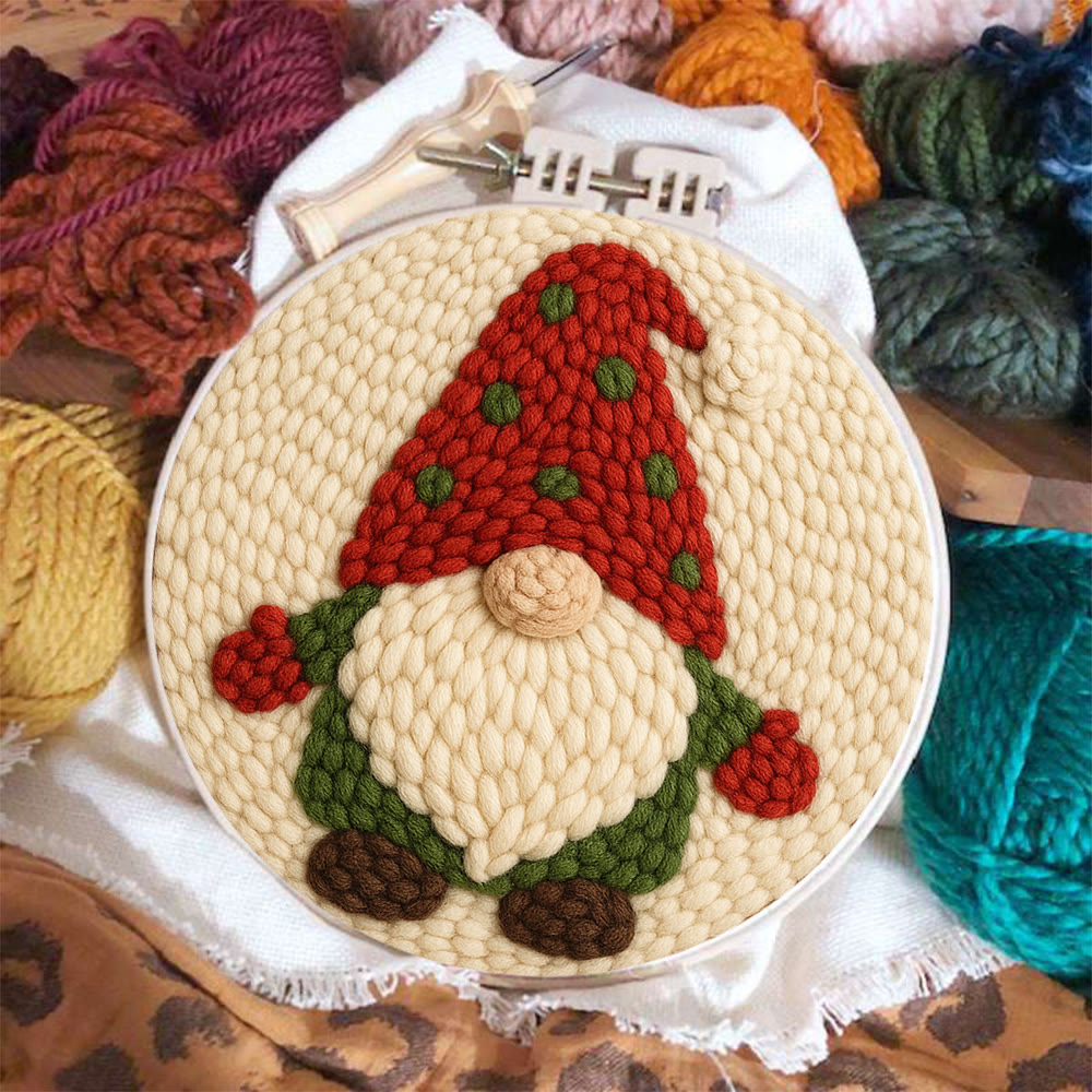 Christmas Gnome Punch Needle Kit - DIY Holiday Craft | Wall Art for Christmas Season - image 4