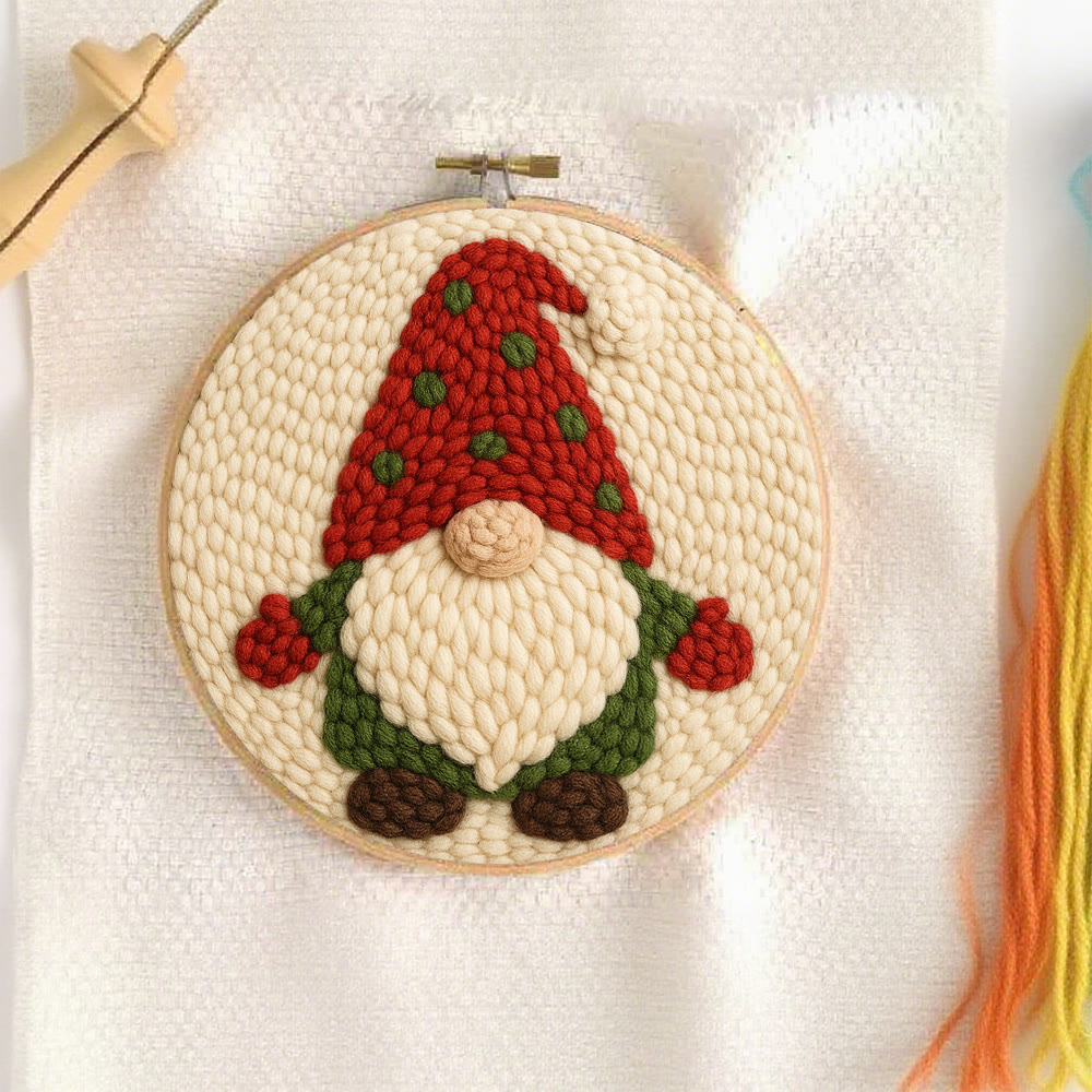 Christmas Gnome Punch Needle Kit - DIY Holiday Craft | Wall Art for Christmas Season - image 2
