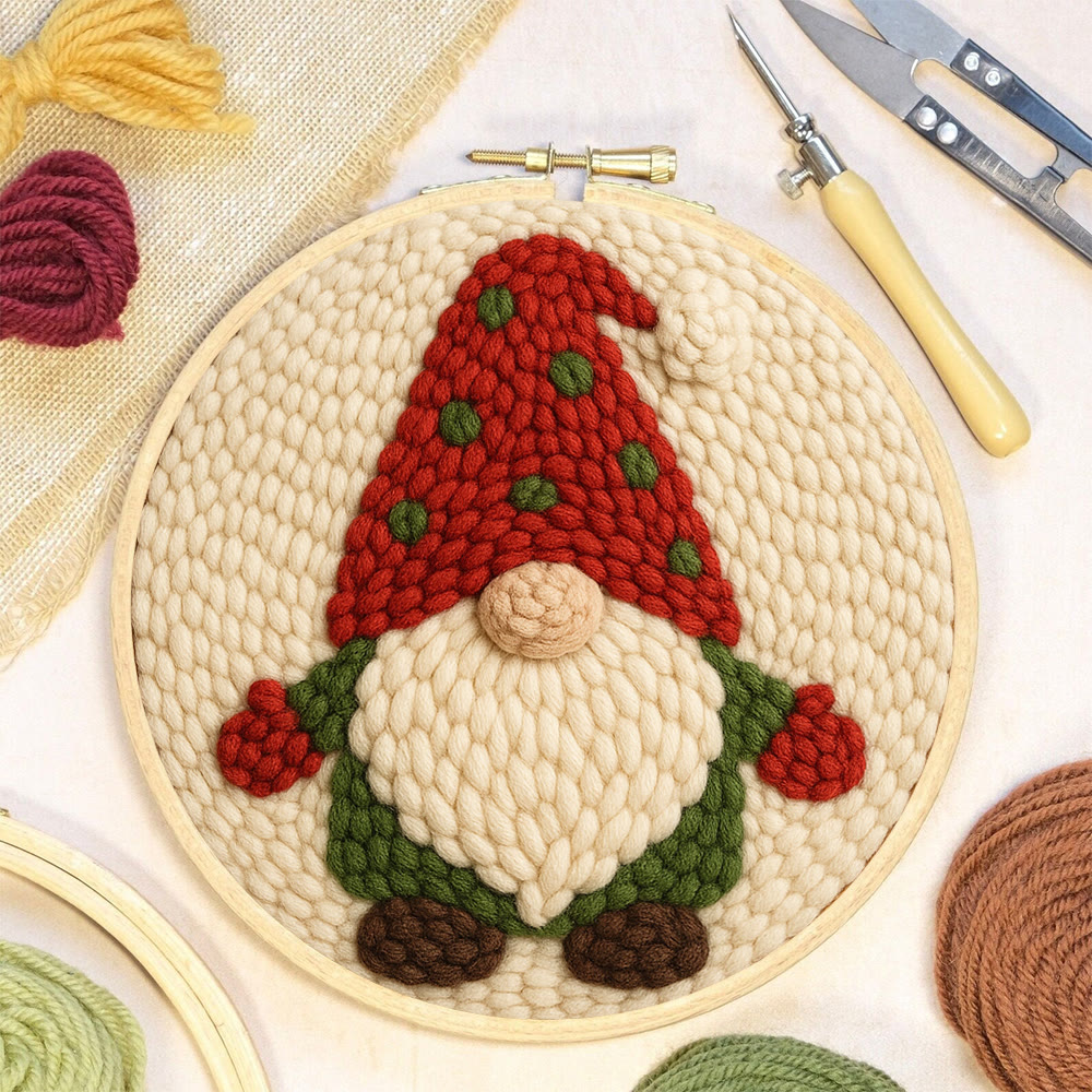 Christmas Gnome Punch Needle Kit - DIY Holiday Craft | Wall Art for Christmas Season - image 5