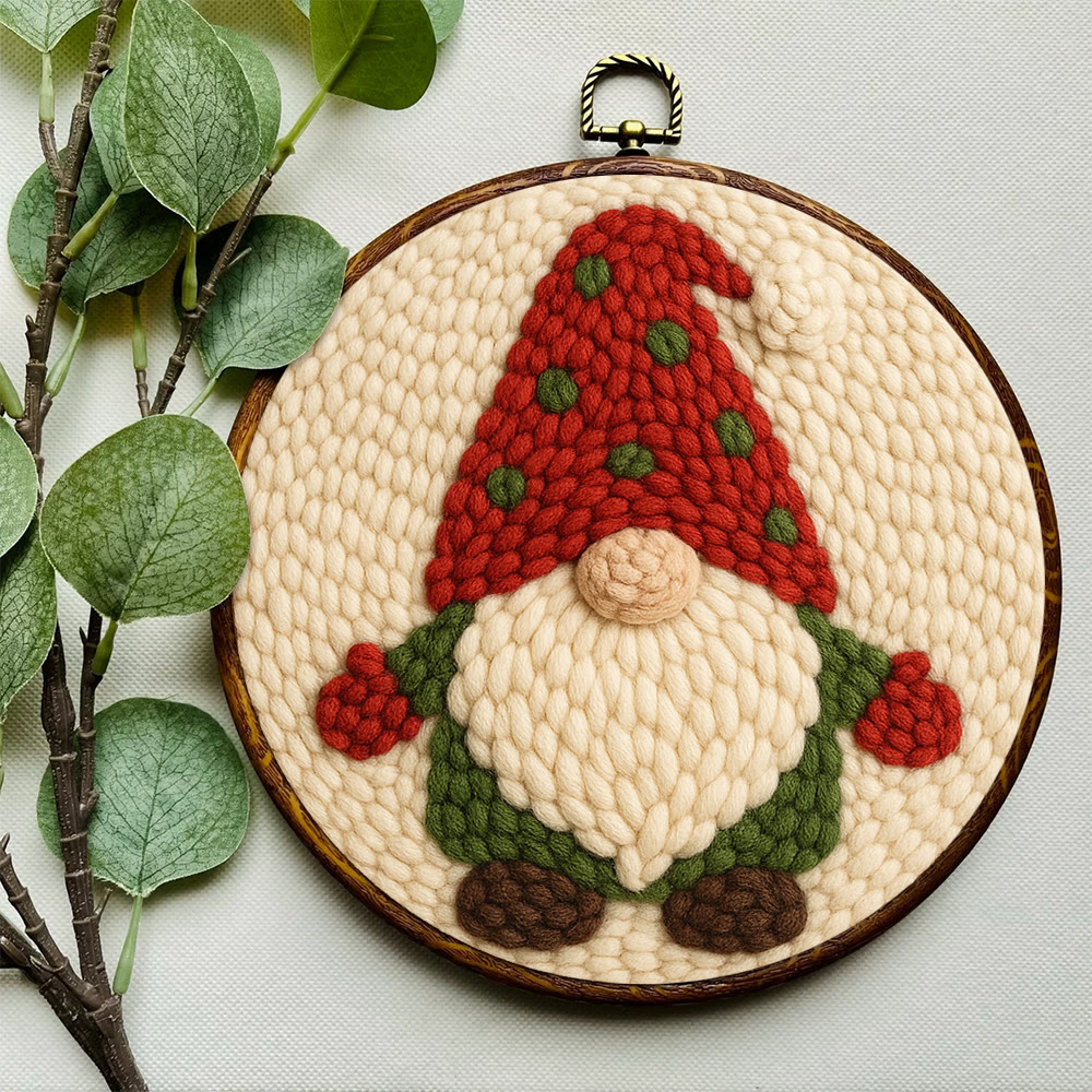 Christmas Gnome Punch Needle Kit - DIY Holiday Craft | Wall Art for Christmas Season - image 3