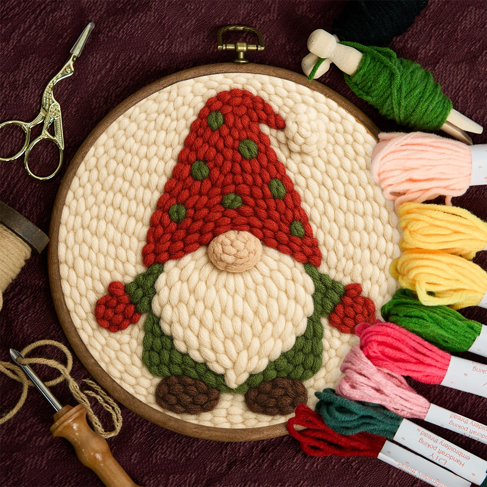 Christmas Gnome Punch Needle Kit - DIY Holiday Craft | Wall Art for Christmas Season - image 8