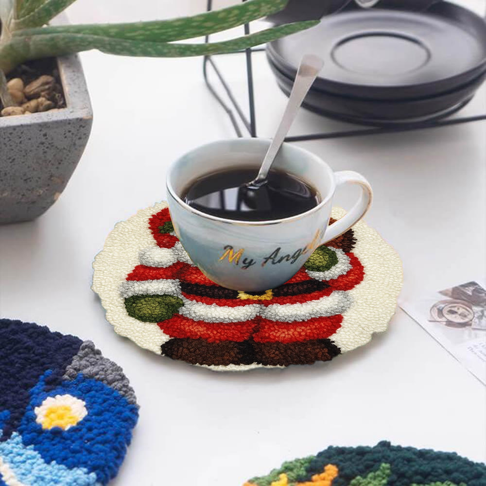 Santa Claus Punch Needle Kit - DIY Christmas Craft | Versatile Handmade Cup Mat - image 12