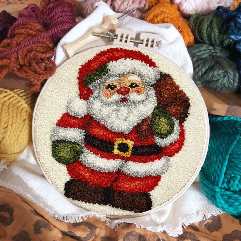 Santa Claus Punch Needle Kit - DIY Christmas Craft | Versatile Handmade Cup Mat - image 3