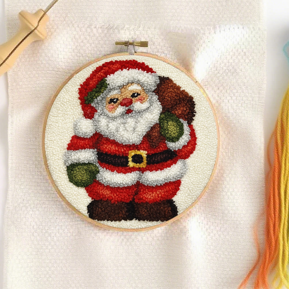 Santa Claus Punch Needle Kit - DIY Christmas Craft | Versatile Handmade Cup Mat - image 2