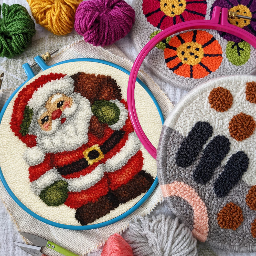 Santa Claus Punch Needle Kit - DIY Christmas Craft | Versatile Handmade Cup Mat - image 7