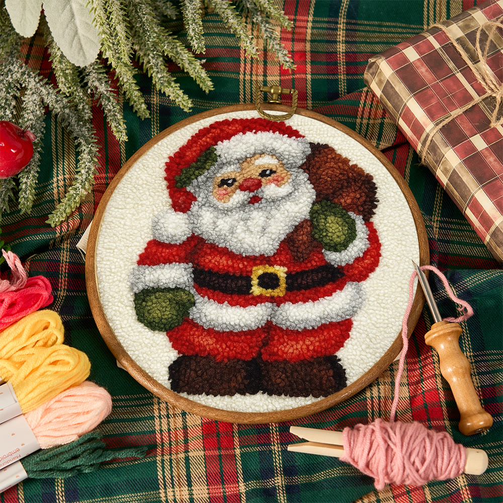 Santa Claus Punch Needle Kit - DIY Christmas Craft | Versatile Handmade Cup Mat - image 10