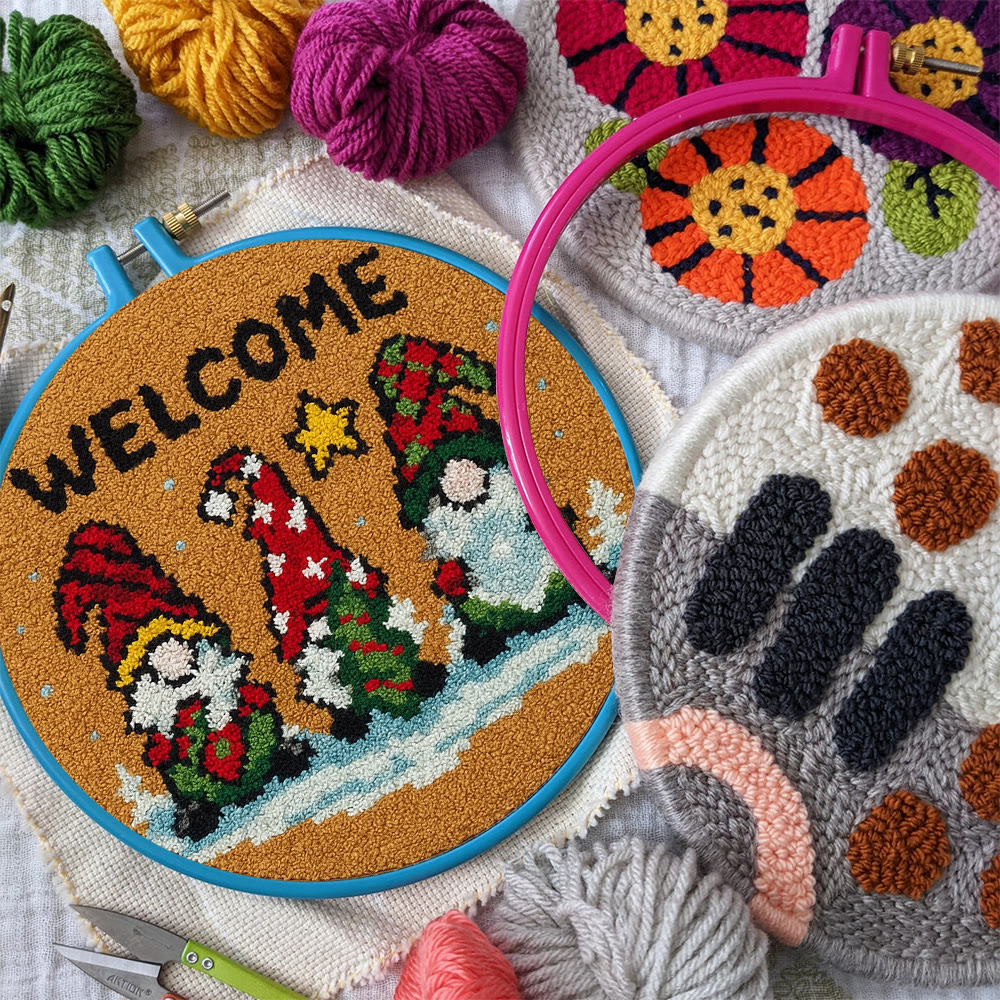 Christmas Gnome Welcome Punch Needle Kit - Holiday Craft | Festive Handmade Wall Decor - image 9