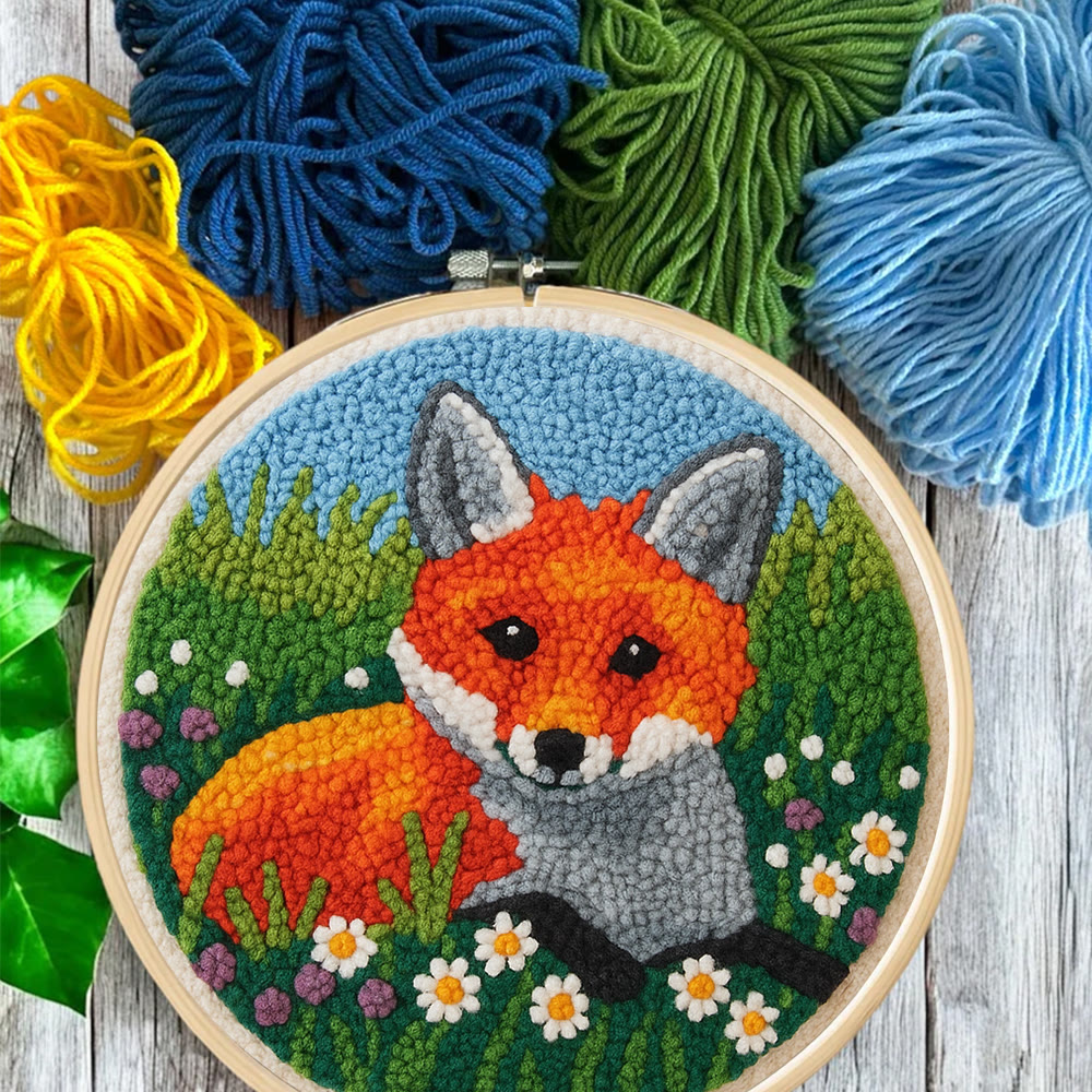 Fox In Meadow Punch Needle Kit - Nature Craft | Perfect For Craft Enthusiasts - image 9