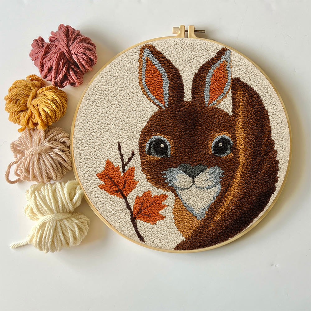 Autumn Bunny Punch Needle Kit - Handmade Craft | Ideal For Home Decor - image 3