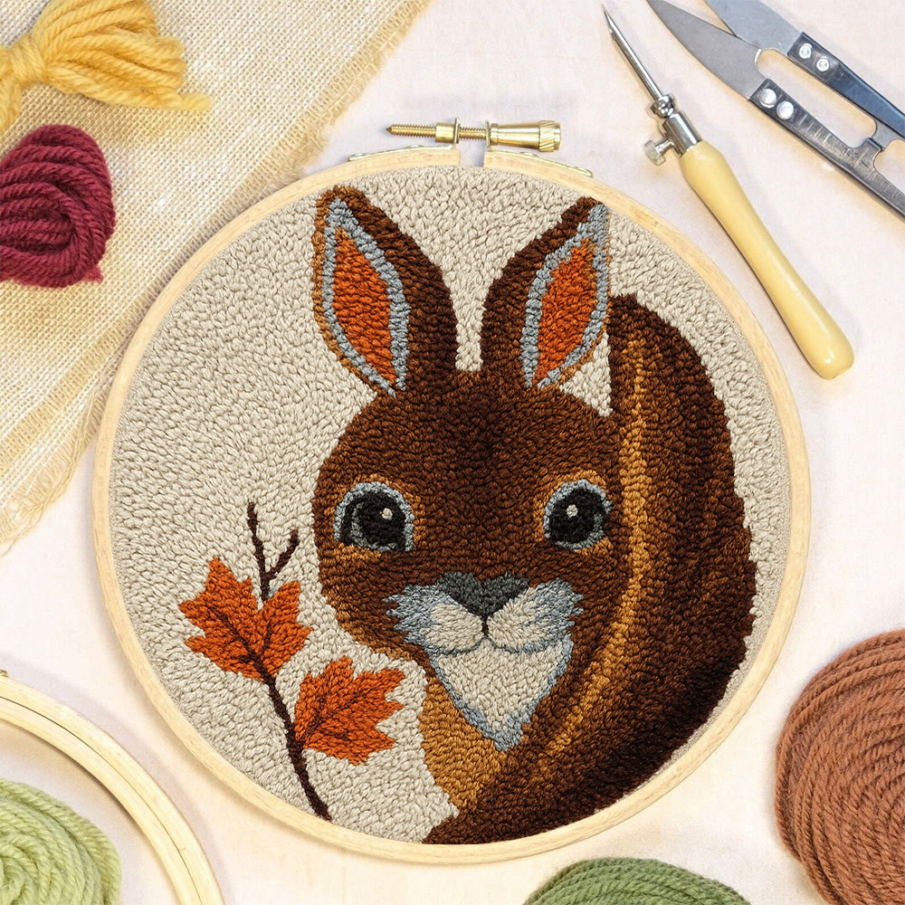 Autumn Bunny Punch Needle Kit - Handmade Craft | Ideal For Home Decor - image 7