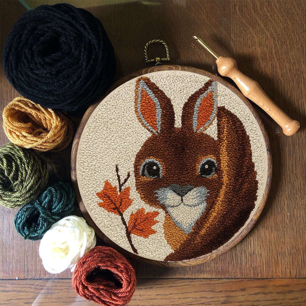Autumn Bunny Punch Needle Kit - Handmade Craft | Ideal For Home Decor - image 5