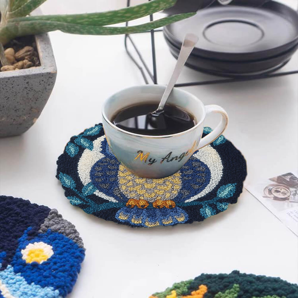 Blue Owl Punch Needle Kit - Handmade Craft | Detailed Outlines  - image 12