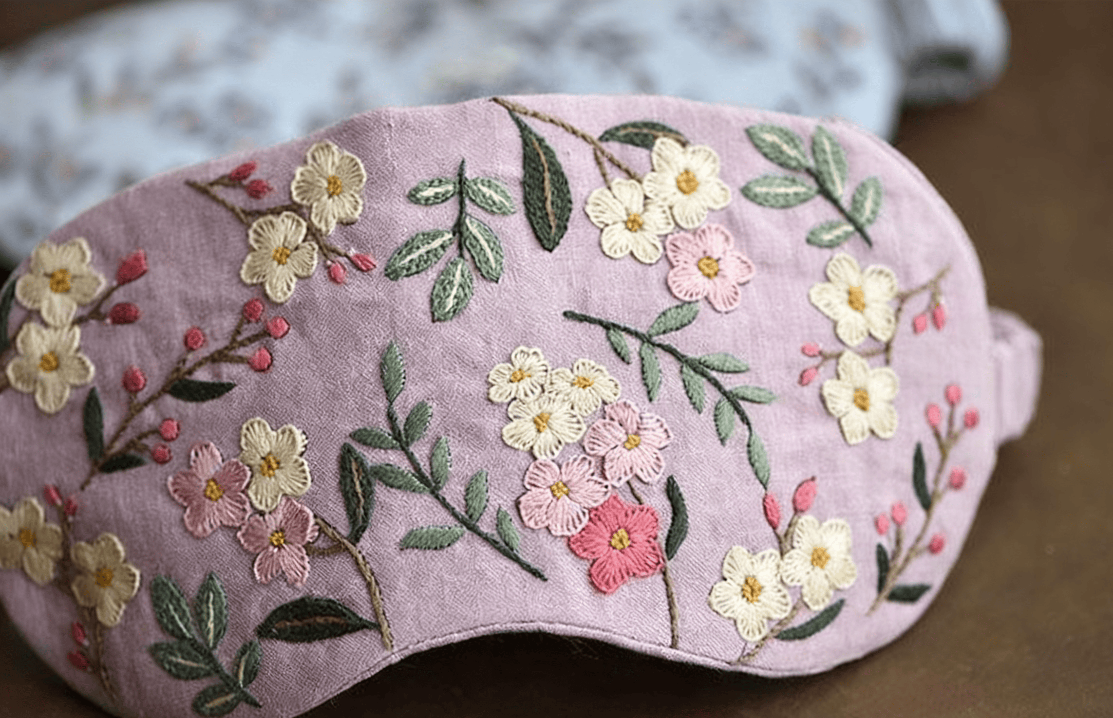 Handmade  Eye Mask Kit | Floral Eye Mask Handicraft | Unique Anniversary Gift - Purple - image 3