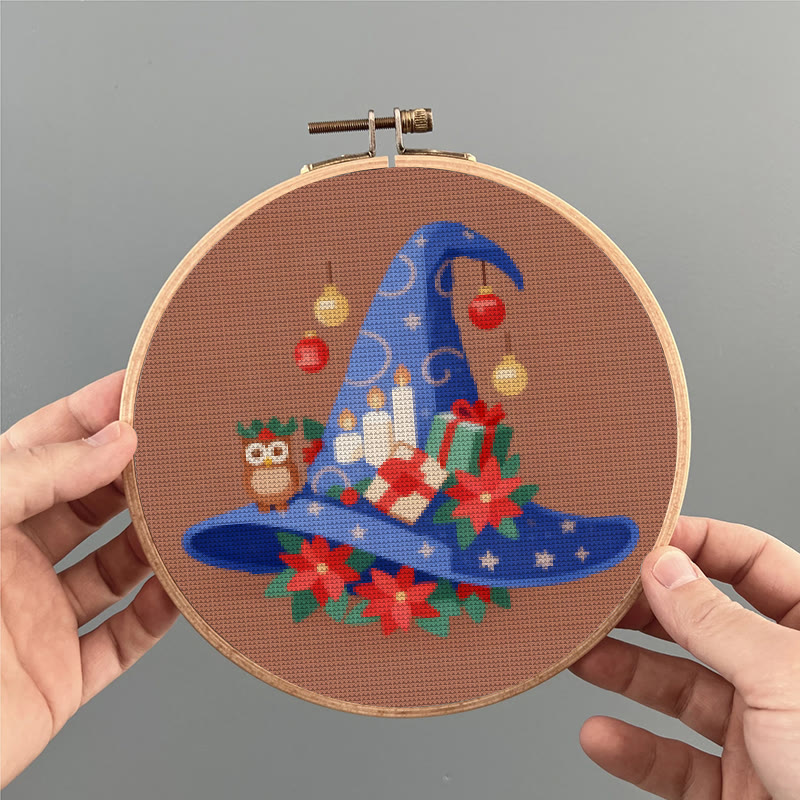 Cross Stitch Kit - Christmas Wizard Hat | Diy Stitch Christmas Craft | Nice For Christmas Decor - image 3