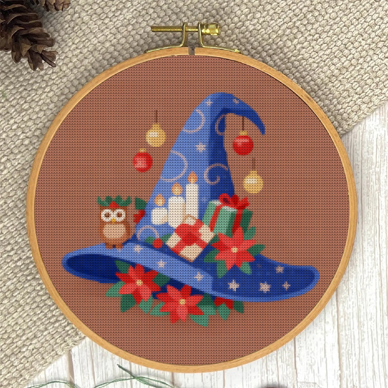Cross Stitch Kit - Christmas Wizard Hat | Diy Stitch Christmas Craft | Nice For Christmas Decor - image 2