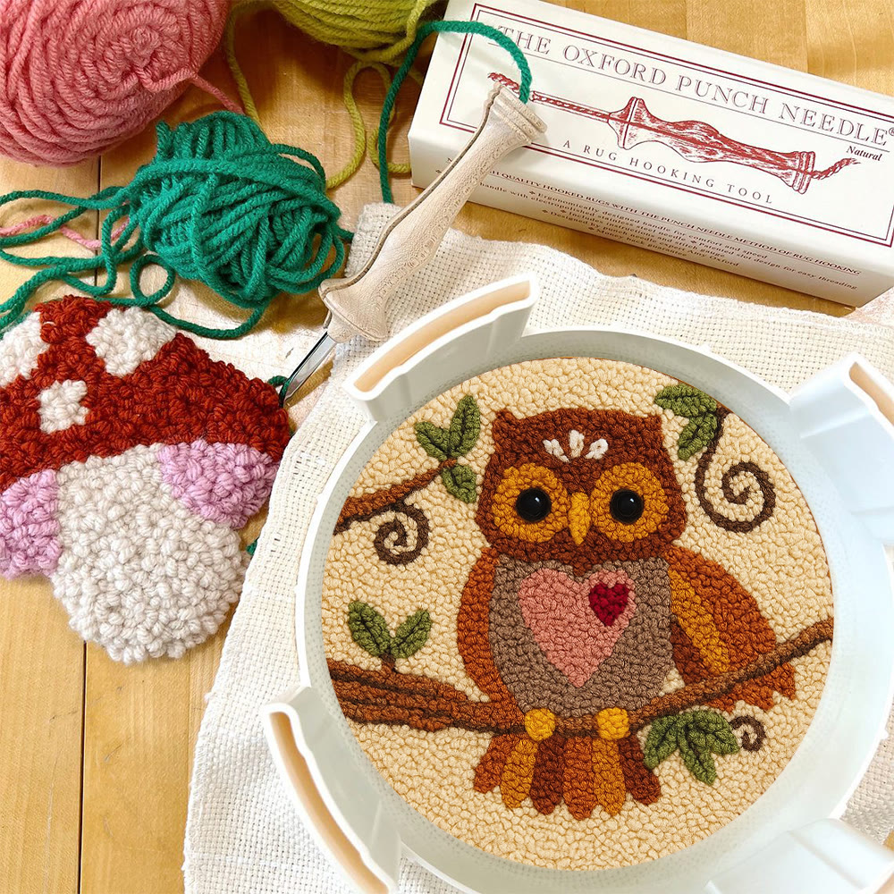 Heart Owl Punch Needle Kit - Diy Beginner | Whimsical Home Handmade - image 5