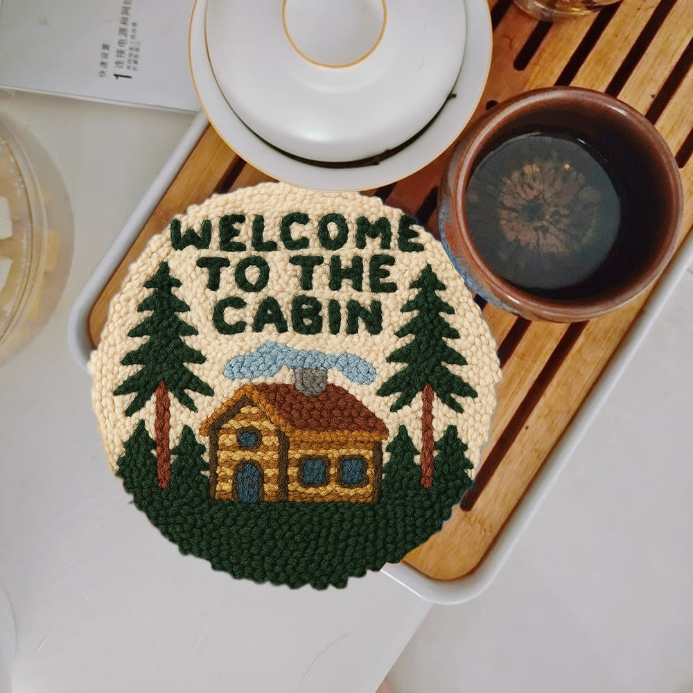 Cabin Welcome Punch Needle Kit - Handcrafted Art | Rustic-themed Home Accent - image 2
