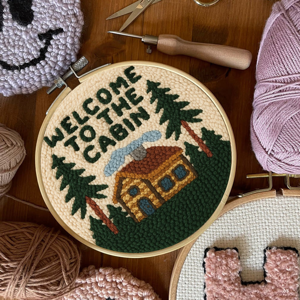 Cabin Welcome Punch Needle Kit - Handcrafted Art | Rustic-themed Home Accent - image 7