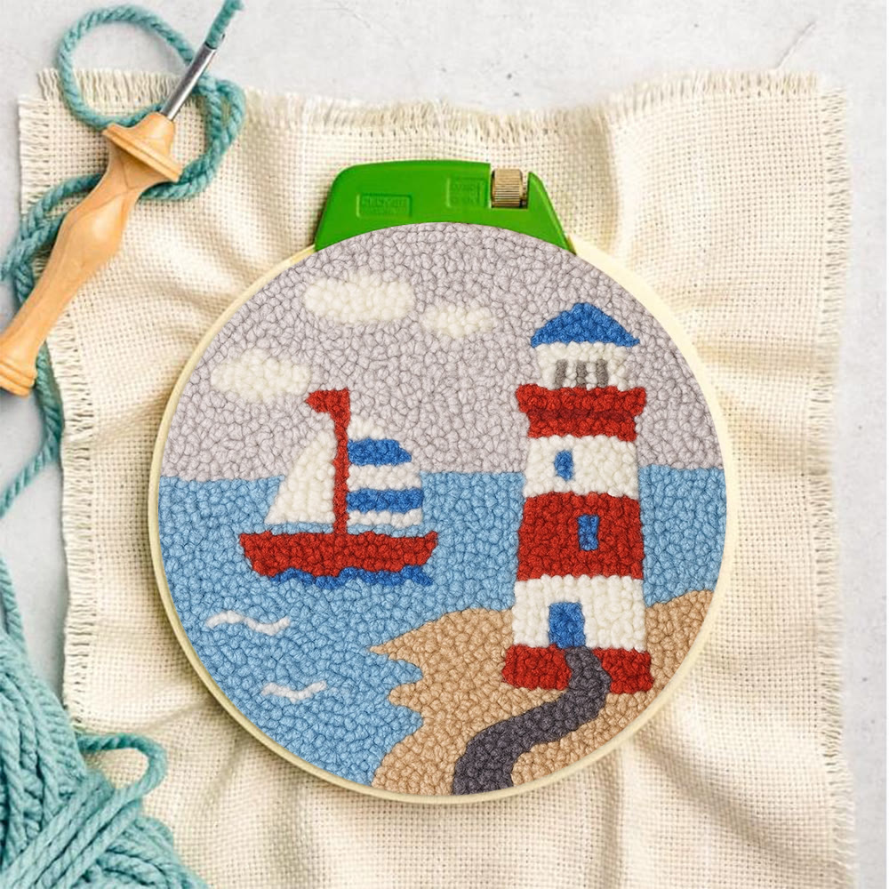 Seaside Lighthouse Punch Needle Kit - Handcrafted Art | Vibrant Handcraft Treasure - image 2