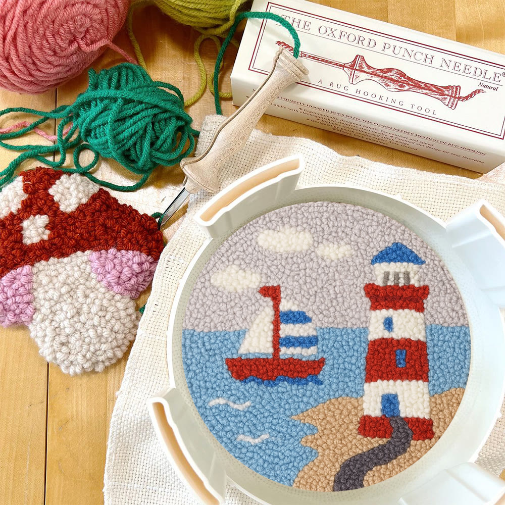 Seaside Lighthouse Punch Needle Kit - Handcrafted Art | Vibrant Handcraft Treasure - image 4