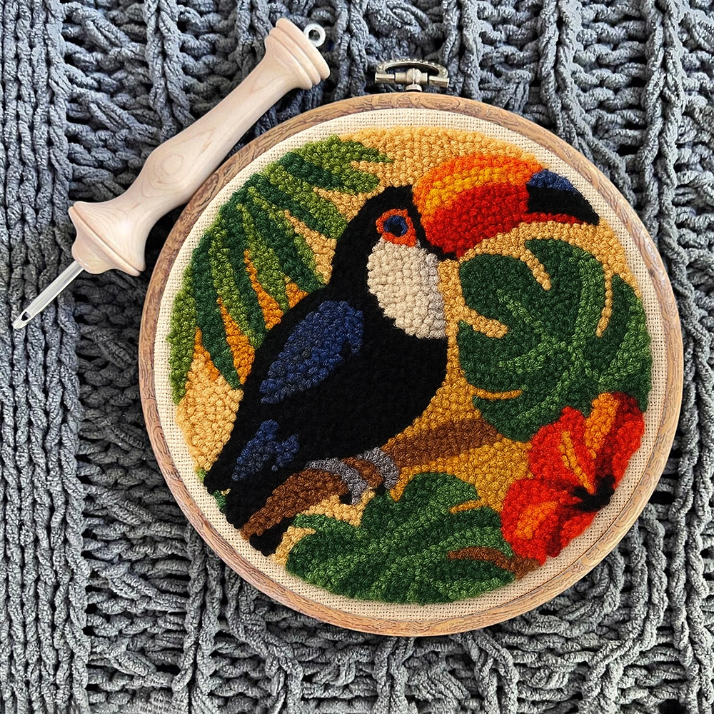 Toucan Tropical Punch Needle Kit - Easy Diy Kit | Exotic Handcraft Gift - image 4