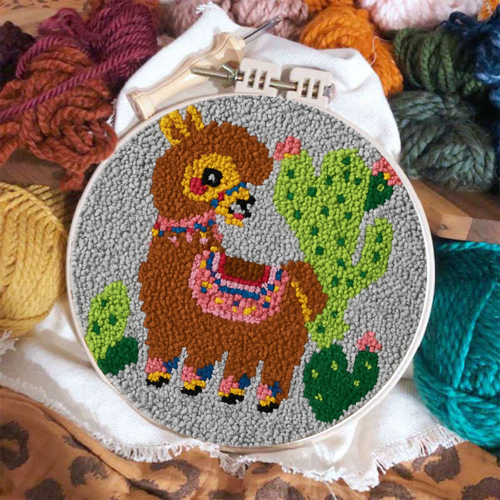 Alpaca Cactus Punch Needle Kit - Handcrafted Art | Boho-Themed Gift - image 3