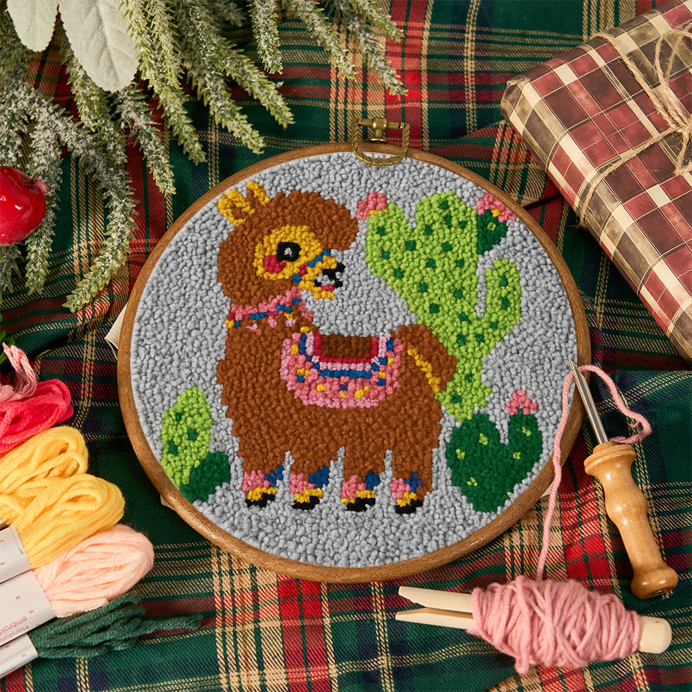 Alpaca Cactus Punch Needle Kit - Handcrafted Art | Boho-Themed Gift - image 12