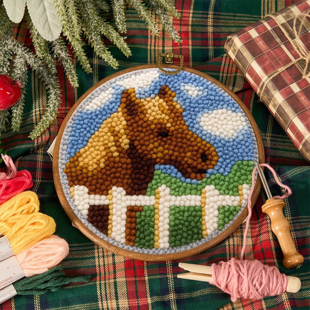 Horse Pasture Punch Needle Kit - Rustic Handcraft Gift |  Artisan-Crafted Art - image 12