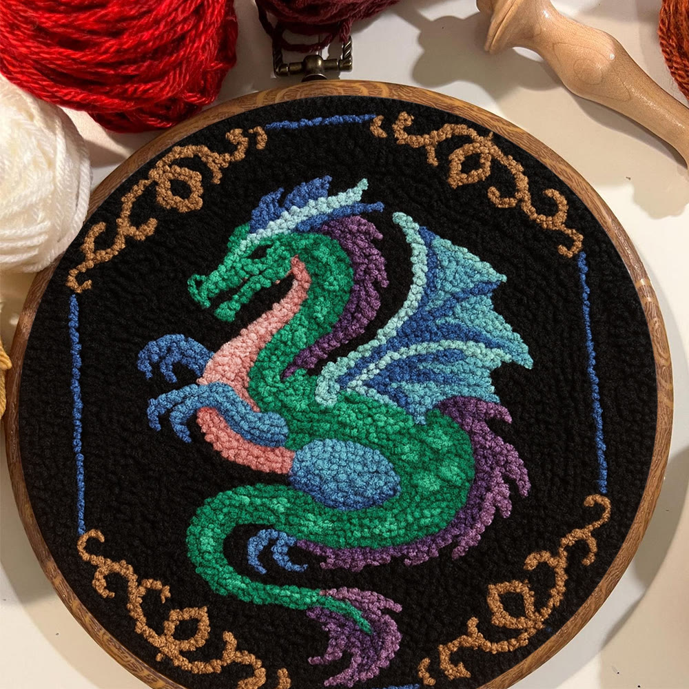 Mythical Dragon Punch Needle Kit - Artisan-crafted Art | Exotic Handcraft Item - image 6