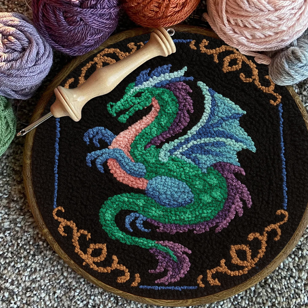 Mythical Dragon Punch Needle Kit - Artisan-crafted Art | Exotic Handcraft Item - image 12