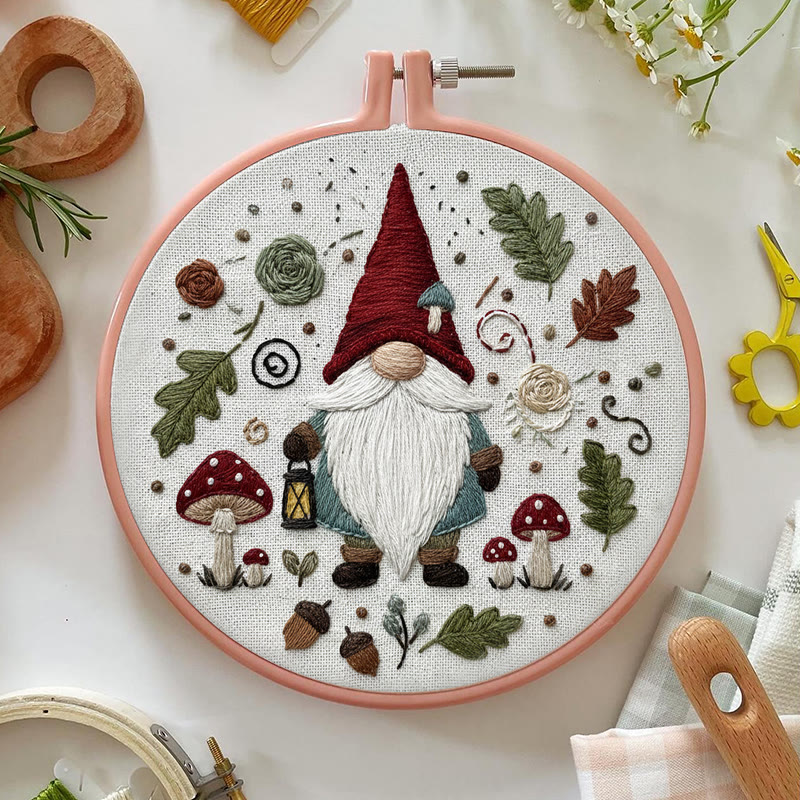 Rubbyoo Embroidery Kit - Forest Gnome | Christmas Beginner Craft | Novice-friendly Diy Kit - image 3