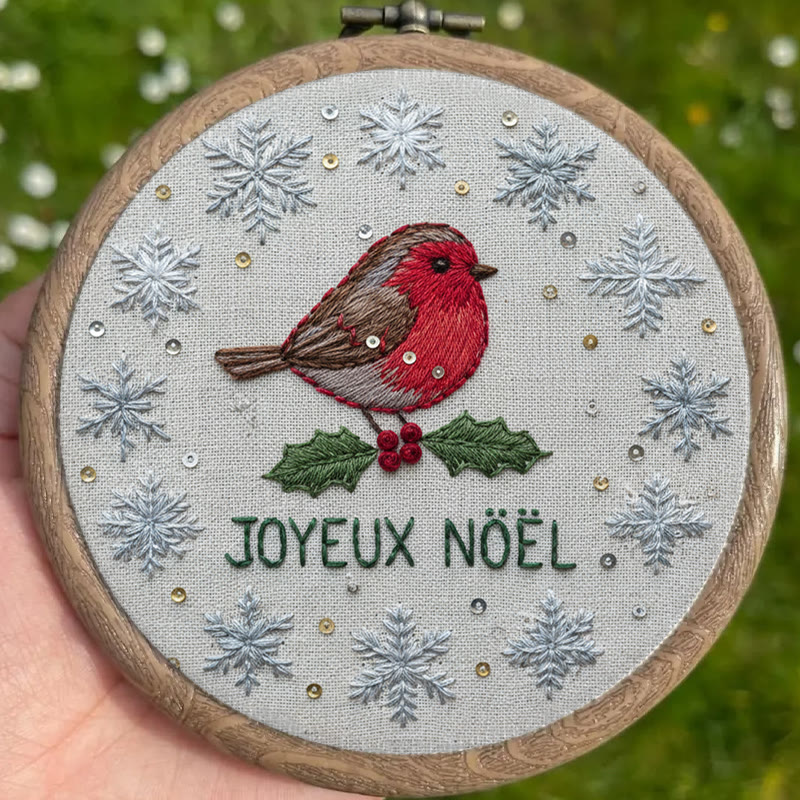Rubbyoo Embroidery Kit - Christmas Robin Snowflake | Festive Diy Craft | Perfect Holiday Kit - image 4