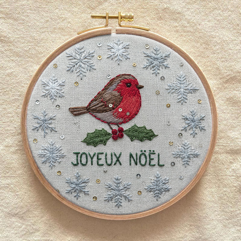 Rubbyoo Embroidery Kit - Christmas Robin Snowflake | Festive Diy Craft | Perfect Holiday Kit - image 7