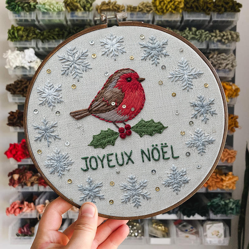 Rubbyoo Embroidery Kit - Christmas Robin Snowflake | Festive Diy Craft | Perfect Holiday Kit - image 6